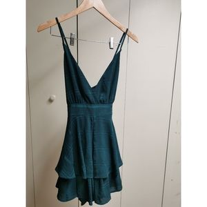 Green plaid strappy romper